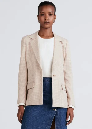 Derek Lam -Amal Single Breasted Combo Jacket Sand Multi