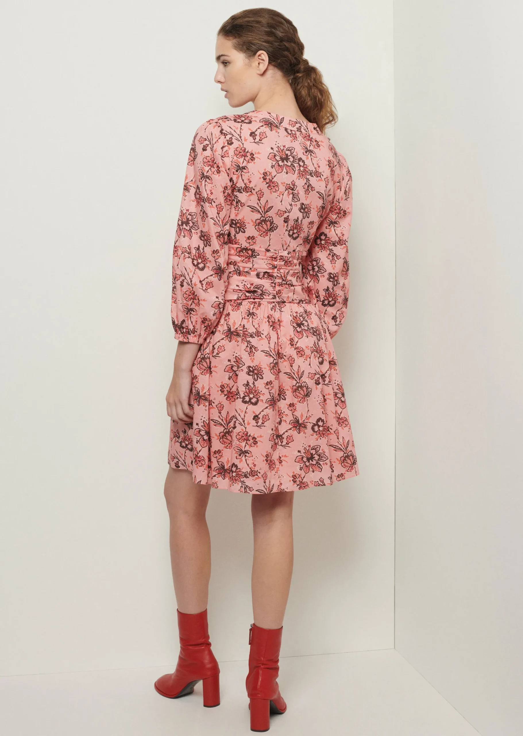 Derek Lam -Amelia Gathered Dress Peach Multi