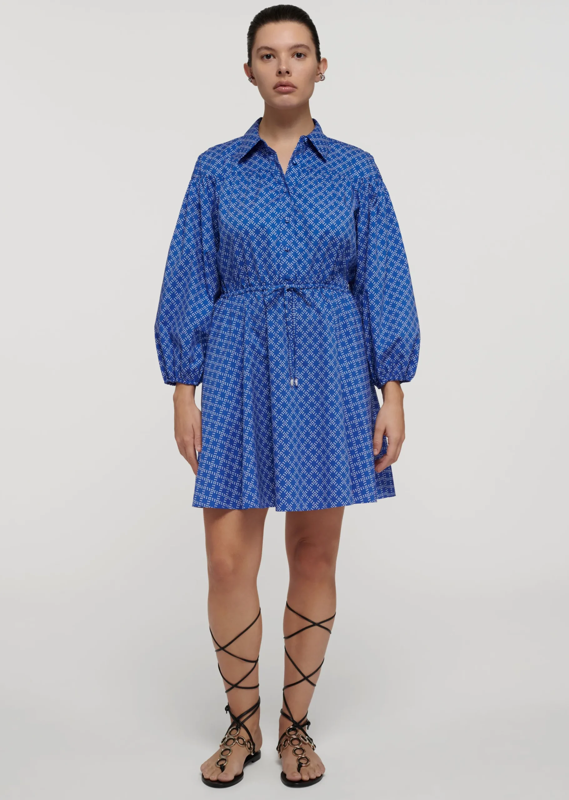 Derek Lam -Arbi Shirt Dress Cobalt Multi
