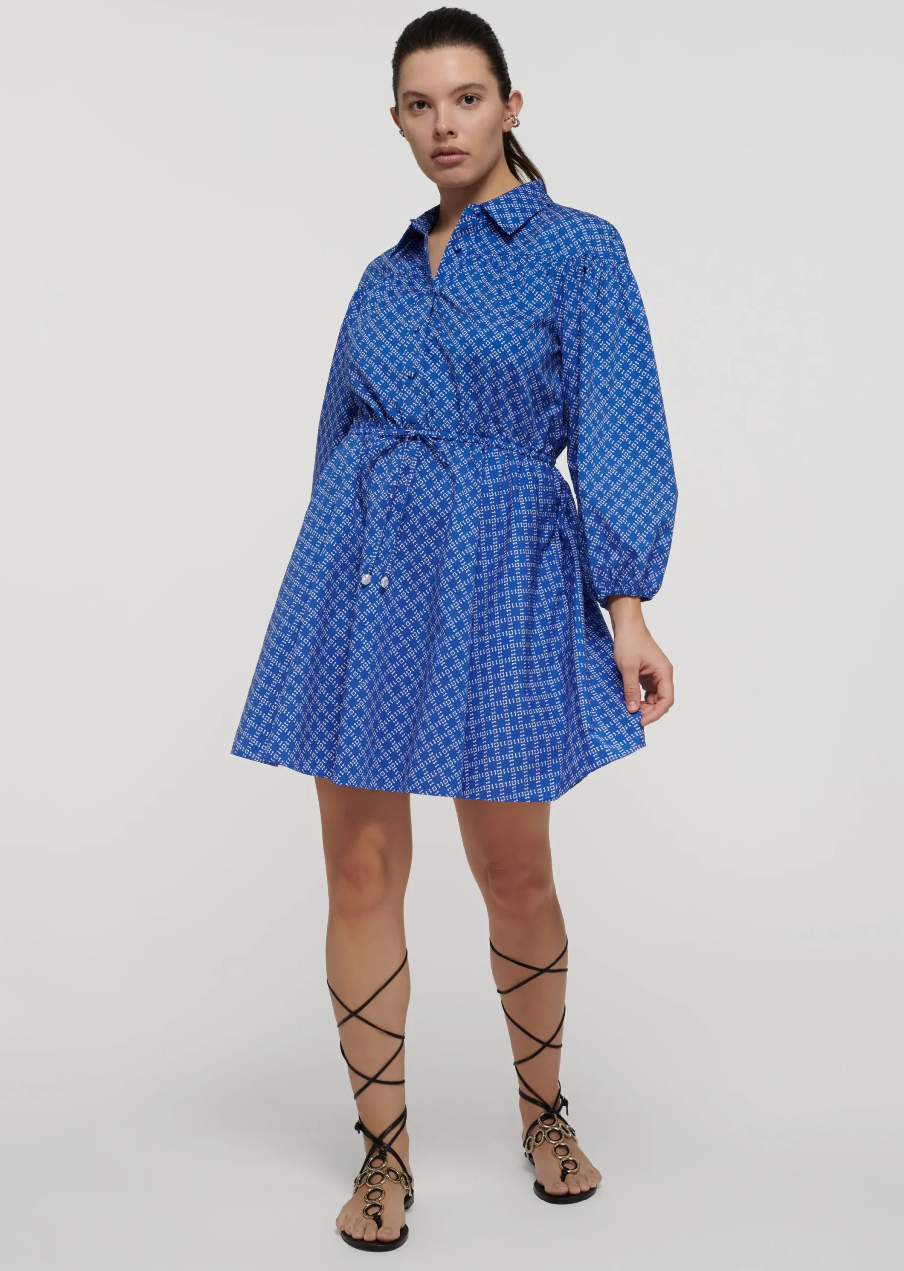 Derek Lam -Arbi Shirt Dress Cobalt Multi