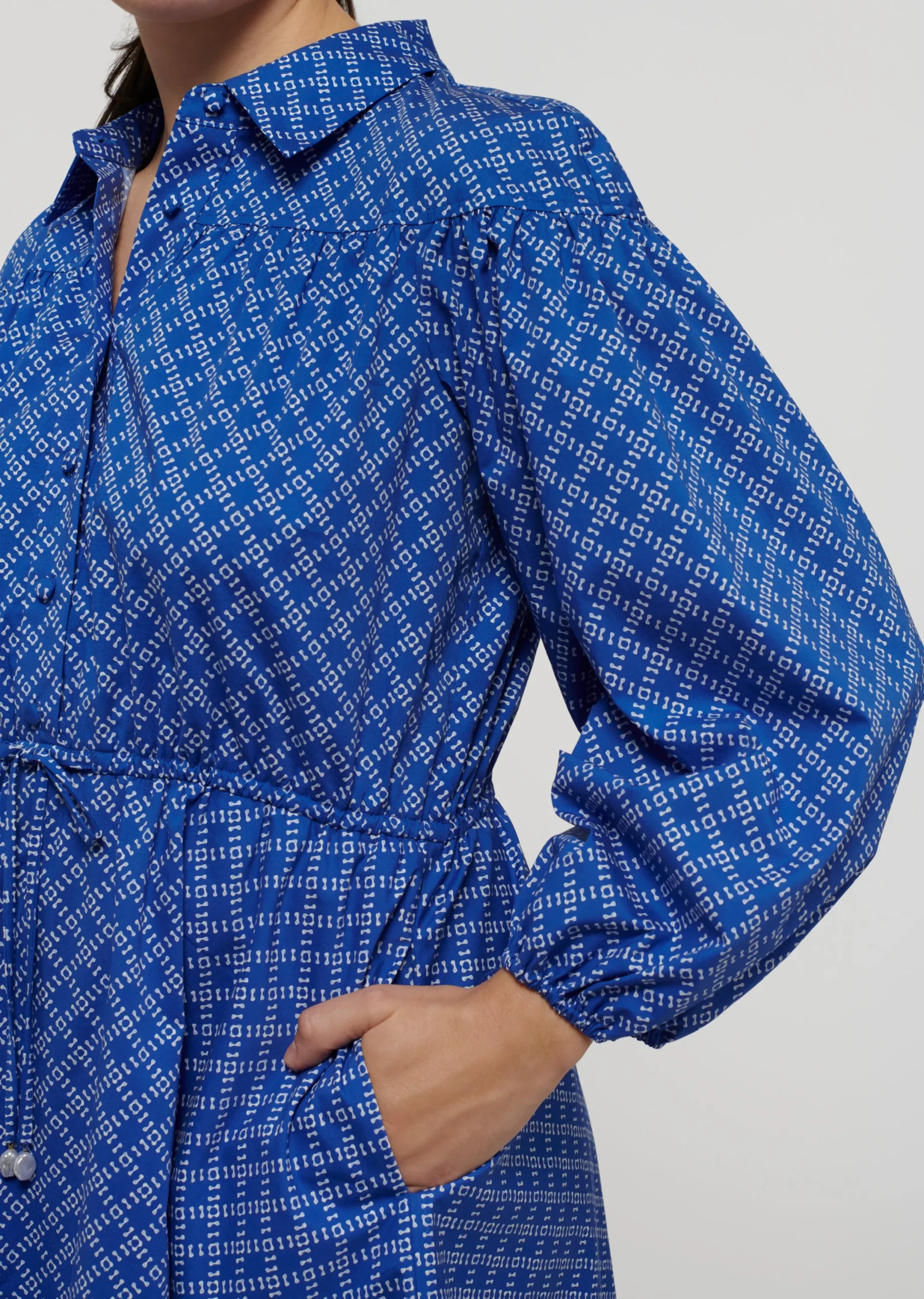 Derek Lam -Arbi Shirt Dress Cobalt Multi