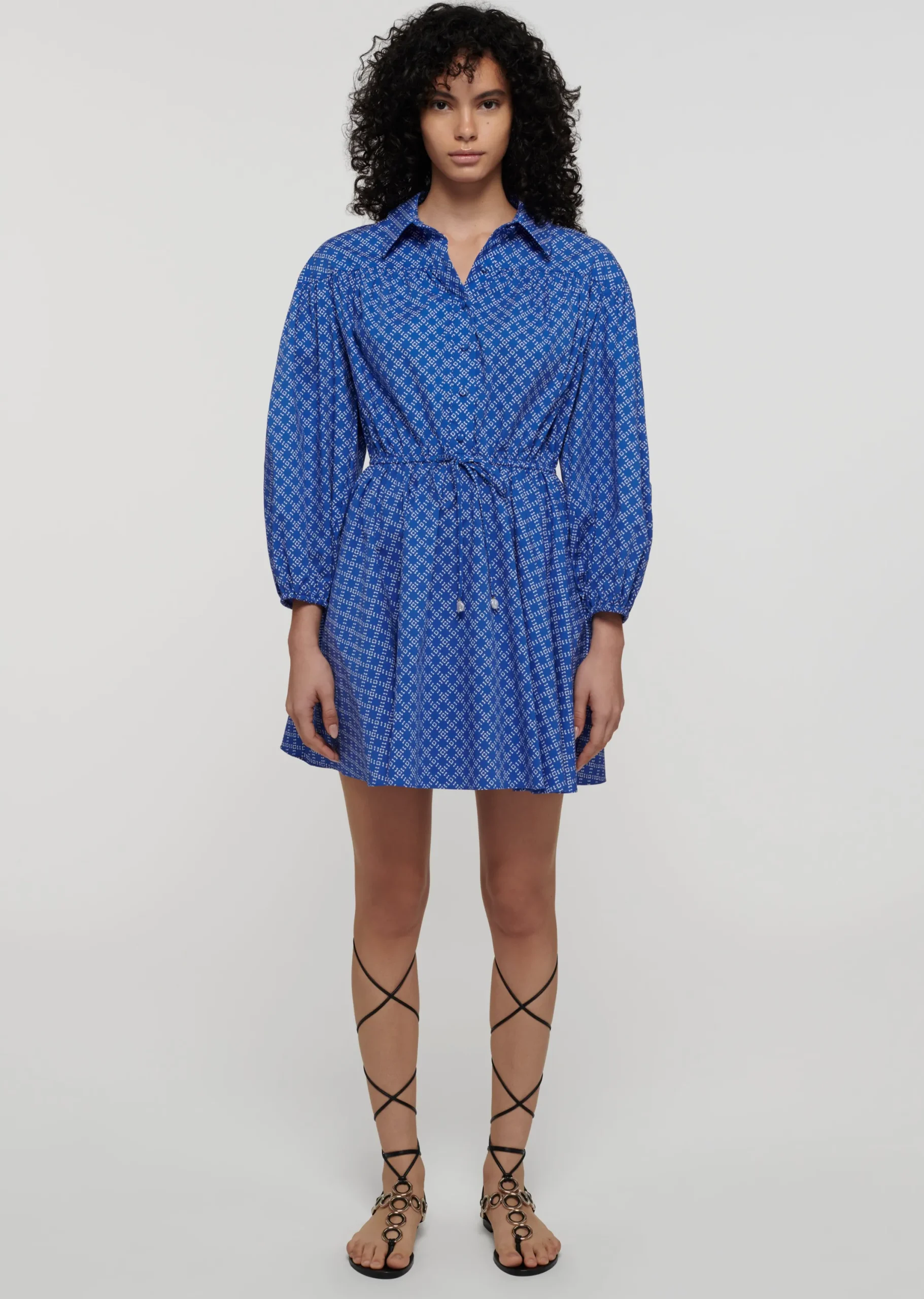 Derek Lam -Arbi Shirt Dress Cobalt Multi