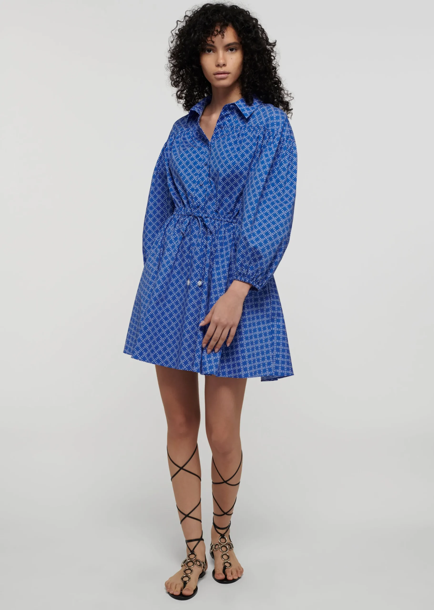 Derek Lam -Arbi Shirt Dress Cobalt Multi