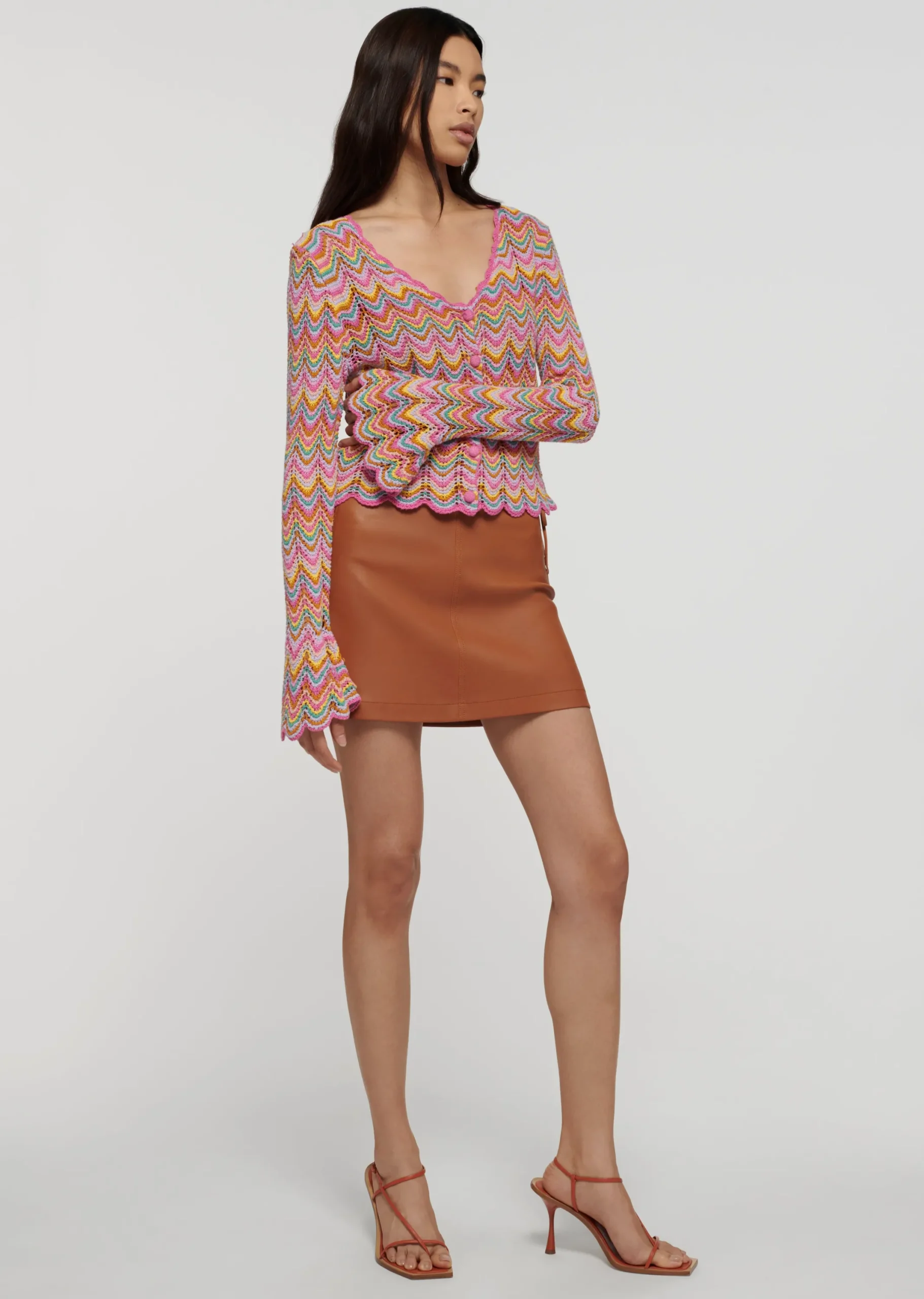 Derek Lam -Arya Scallopped Cardigan Multi