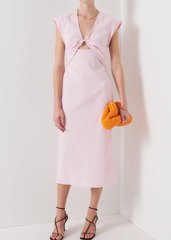 Derek Lam -Barbara Twist Dress Pale Lilac-White
