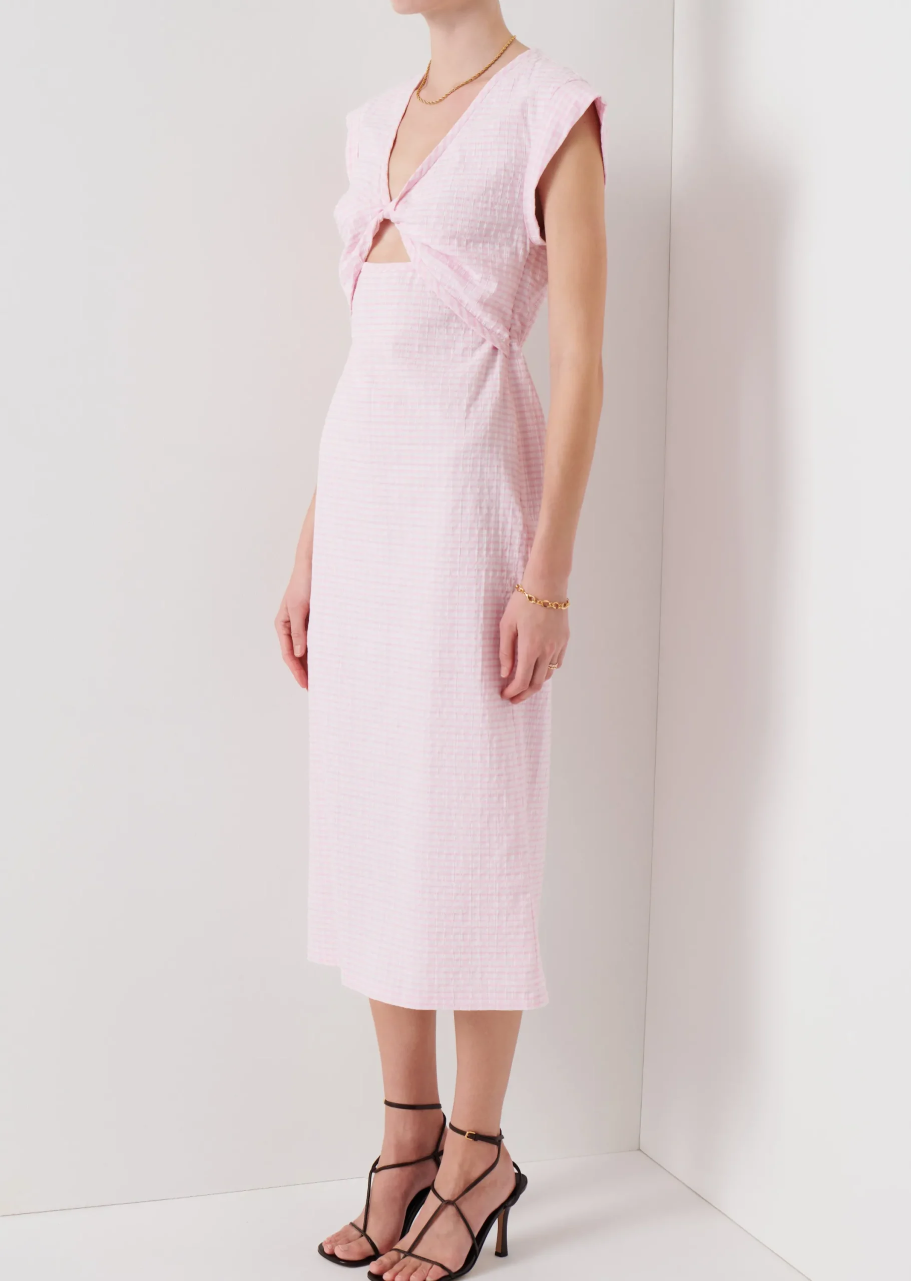 Derek Lam -Barbara Twist Dress Pale Lilac-White