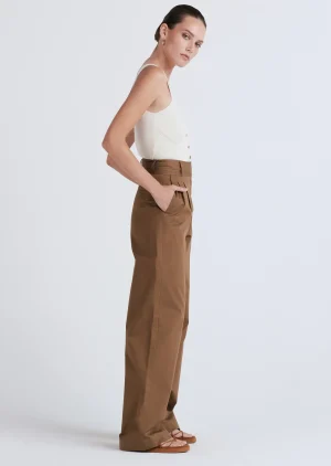 Derek Lam -Baxter Wide Leg Pleated Pants Spanish Olive