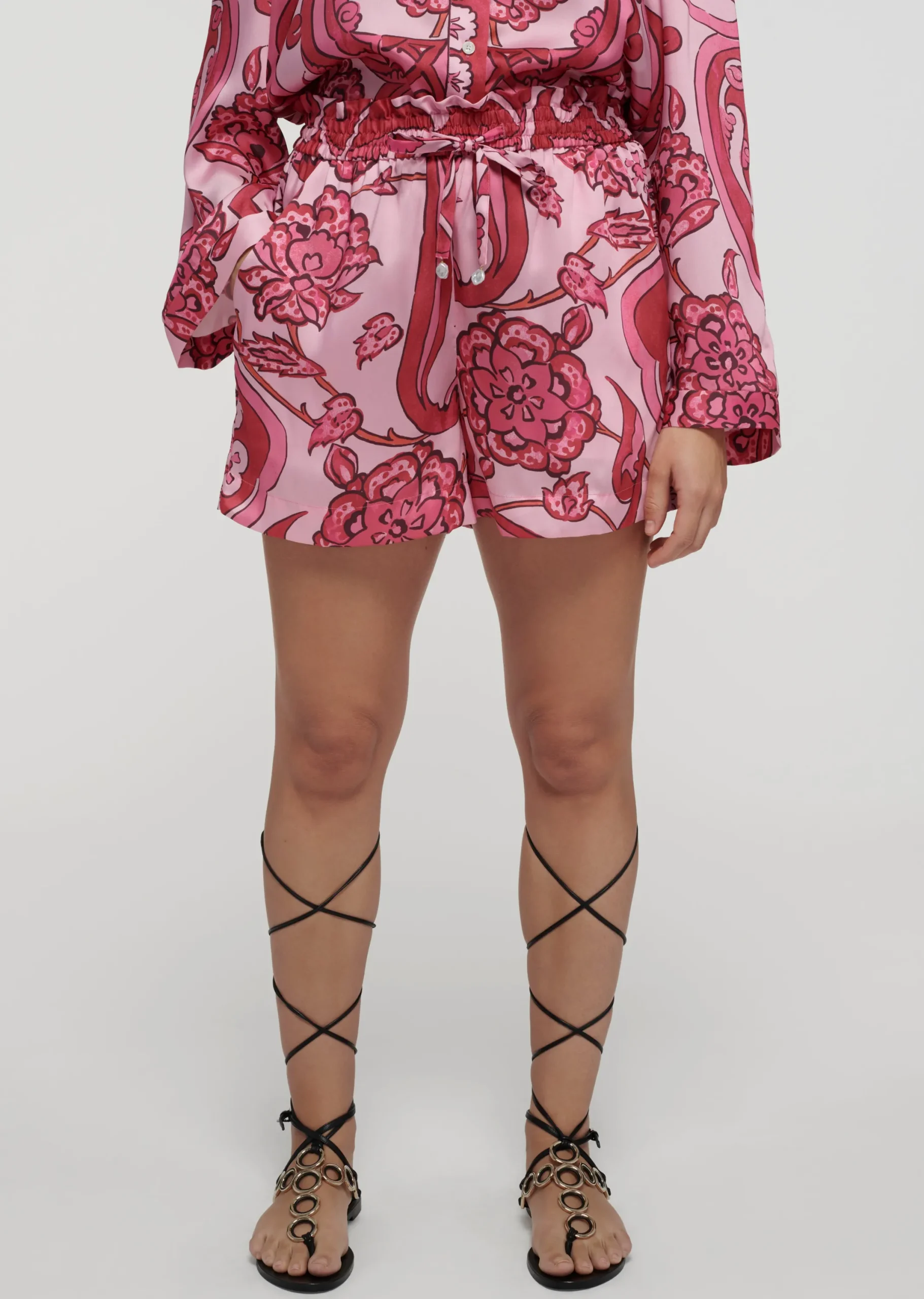 Derek Lam -Belen Paperbag Shorts Pink Multi