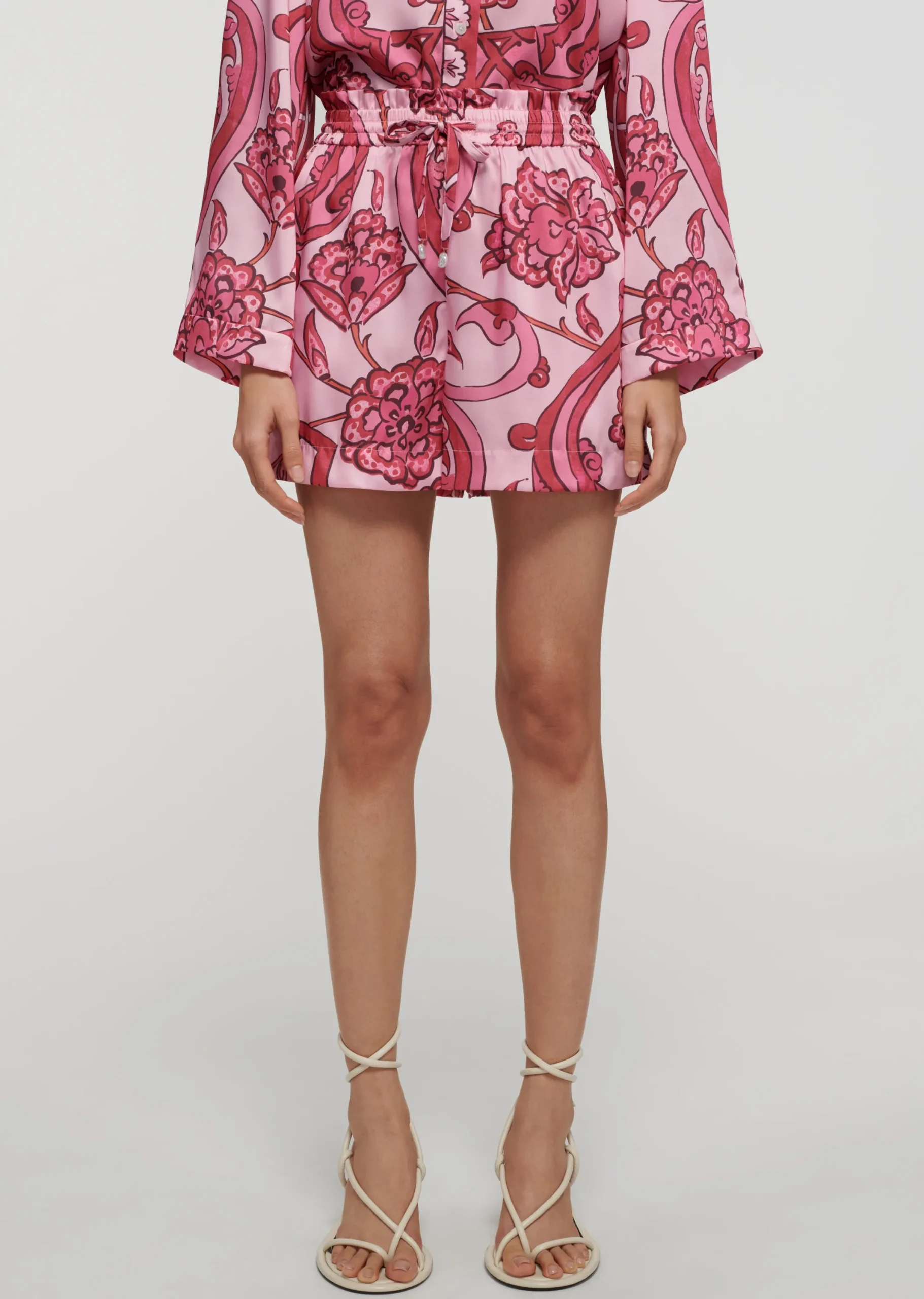 Derek Lam -Belen Paperbag Shorts Pink Multi