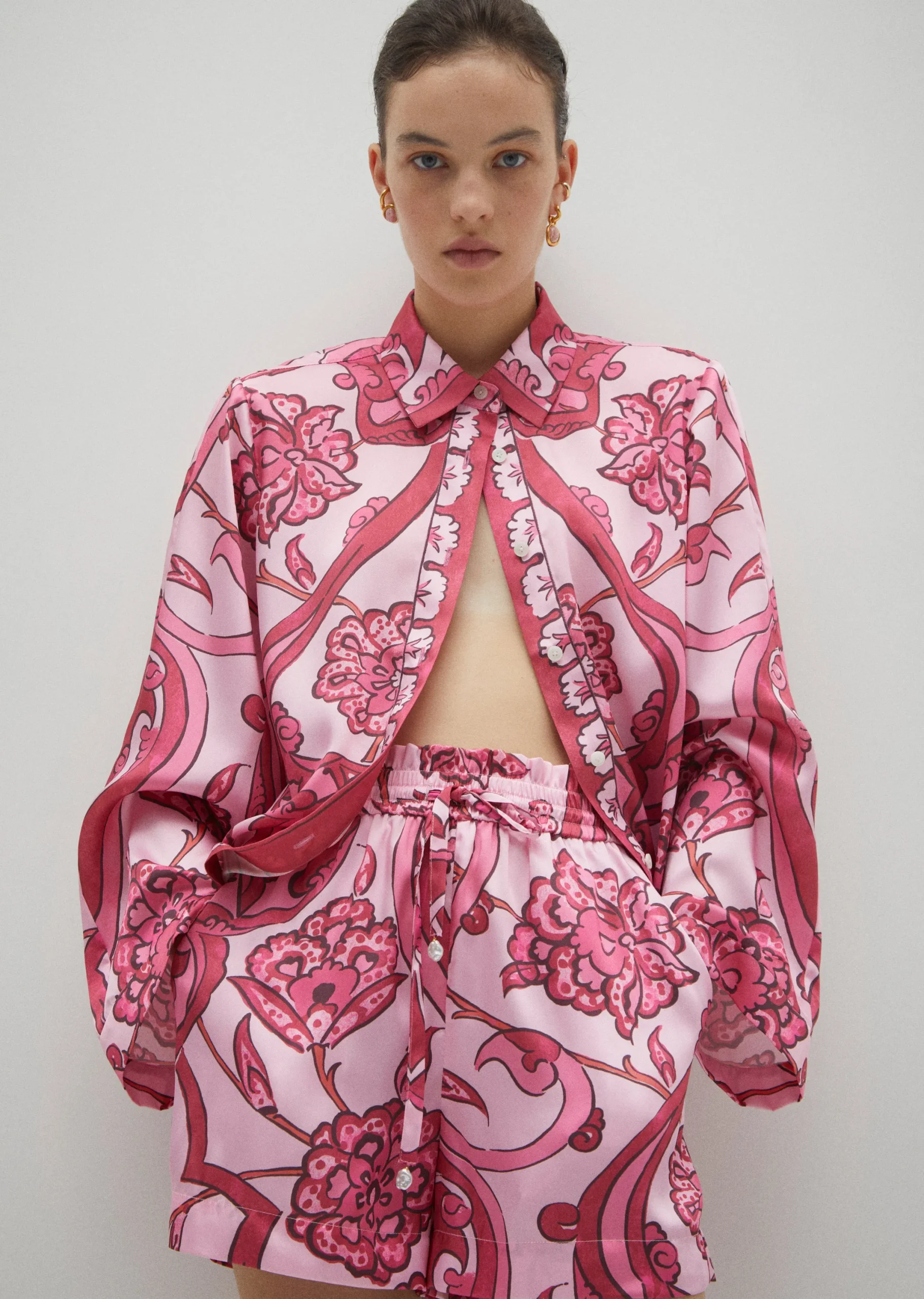Derek Lam -Belen Paperbag Shorts Pink Multi