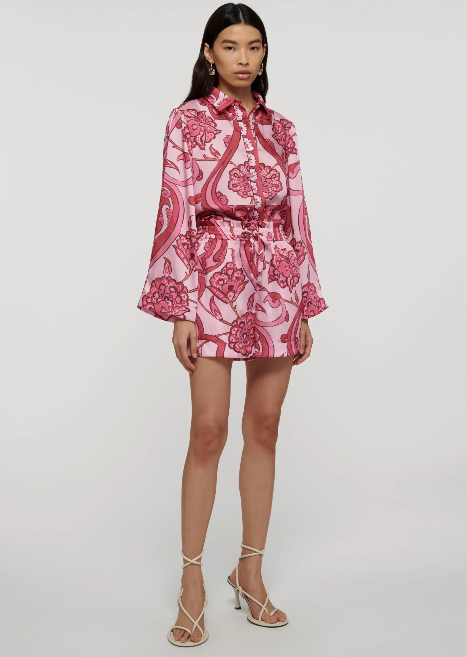 Derek Lam -Belen Paperbag Shorts Pink Multi