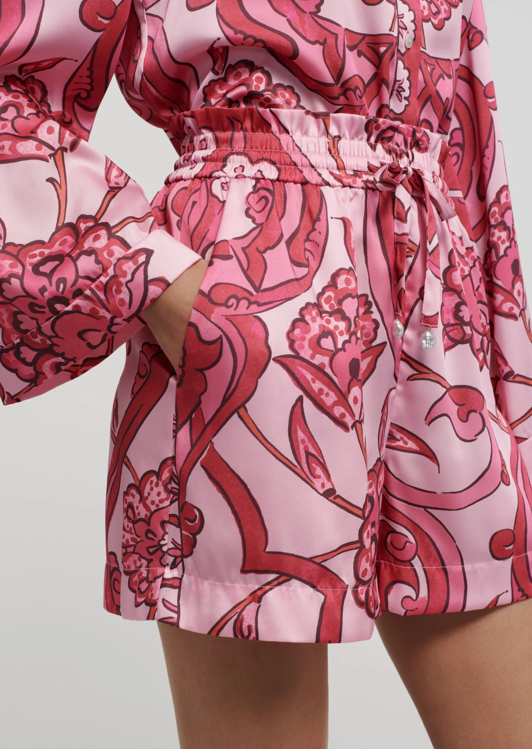Derek Lam -Belen Paperbag Shorts Pink Multi