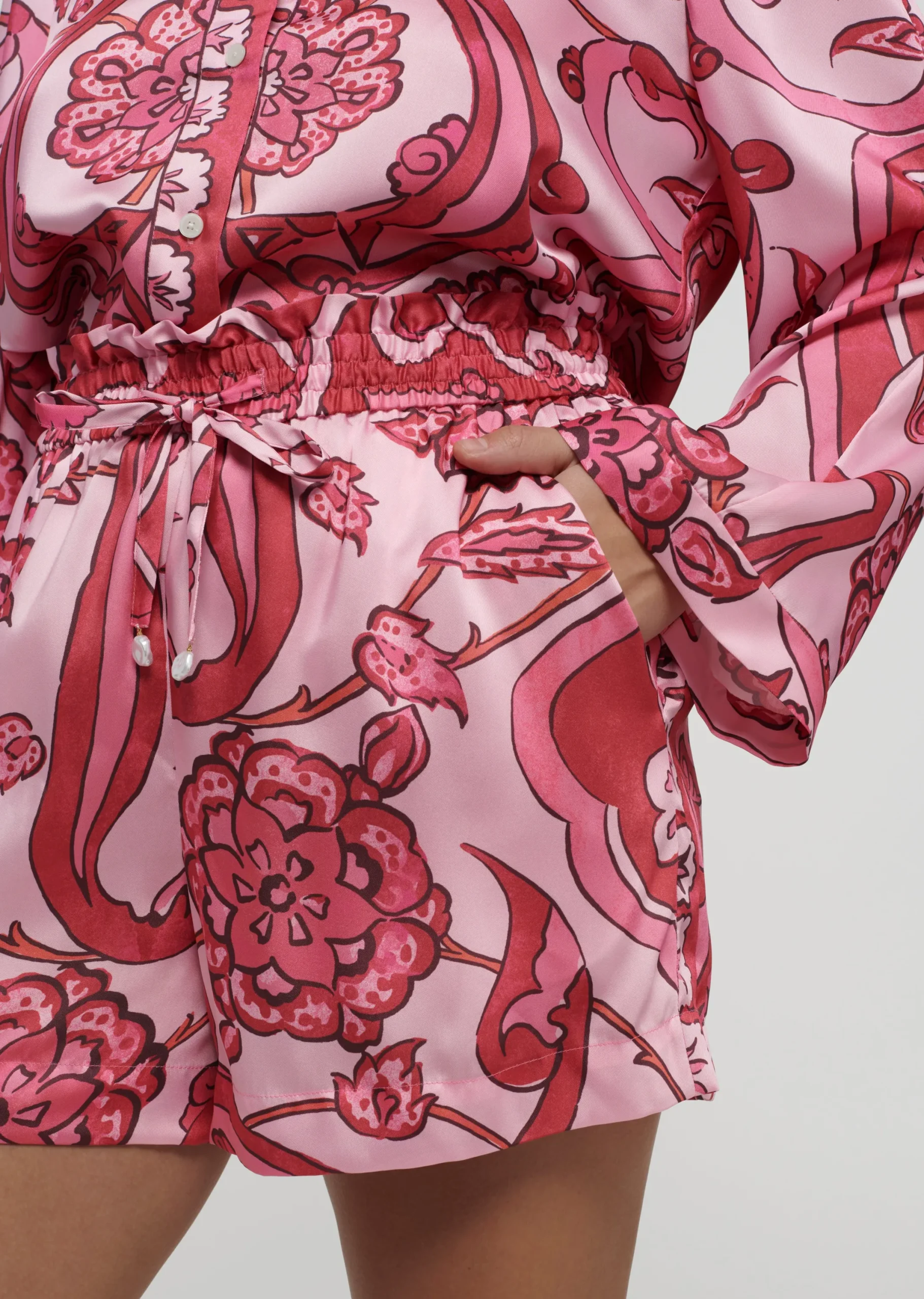 Derek Lam -Belen Paperbag Shorts Pink Multi