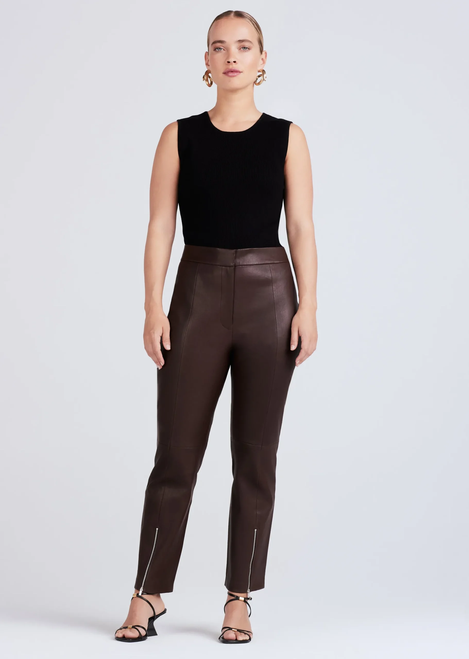 Derek Lam -Casimir Slim Zip Pants Chocolate