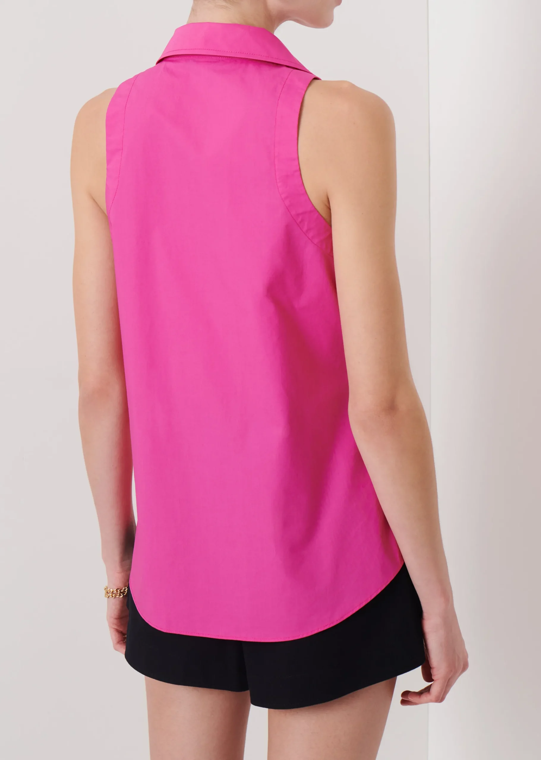 Derek Lam -Casper Bolero Sleeve Button Down Top Magenta