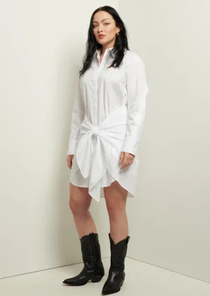 Derek Lam -Charlotte Tie Waist Shirt Dress White