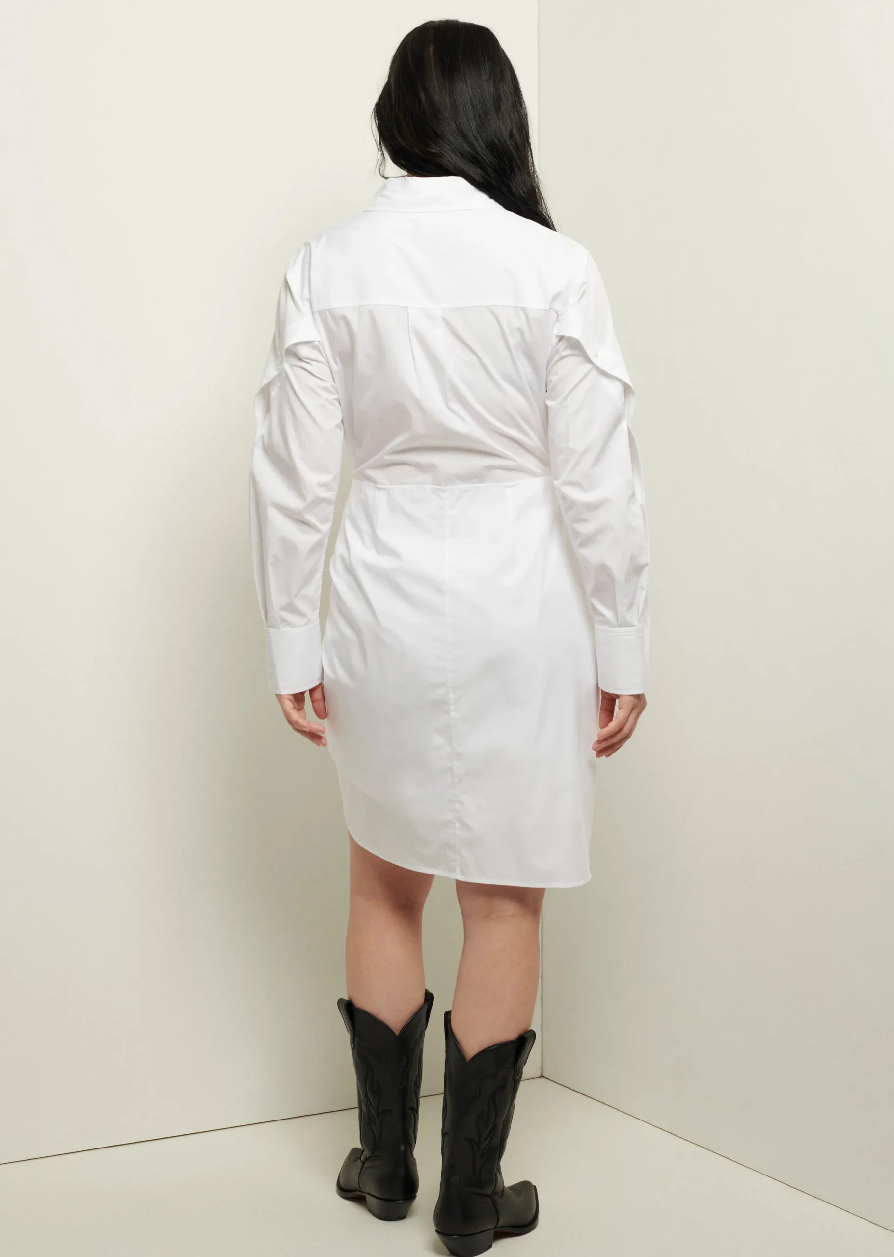 Derek Lam -Charlotte Tie Waist Shirt Dress White