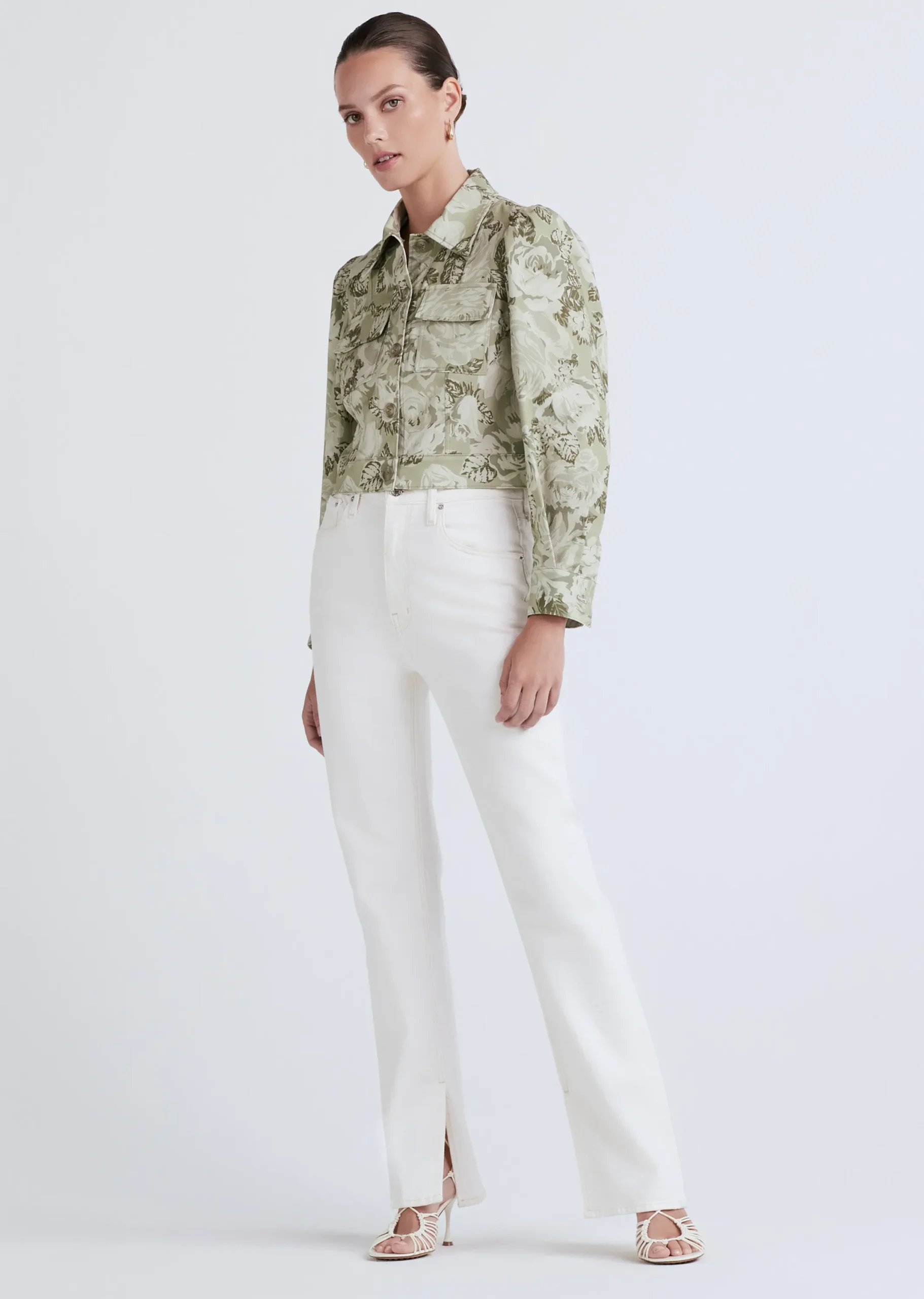Derek Lam -Chloe Puff Sleeve Utility Jacket Ivy Multi