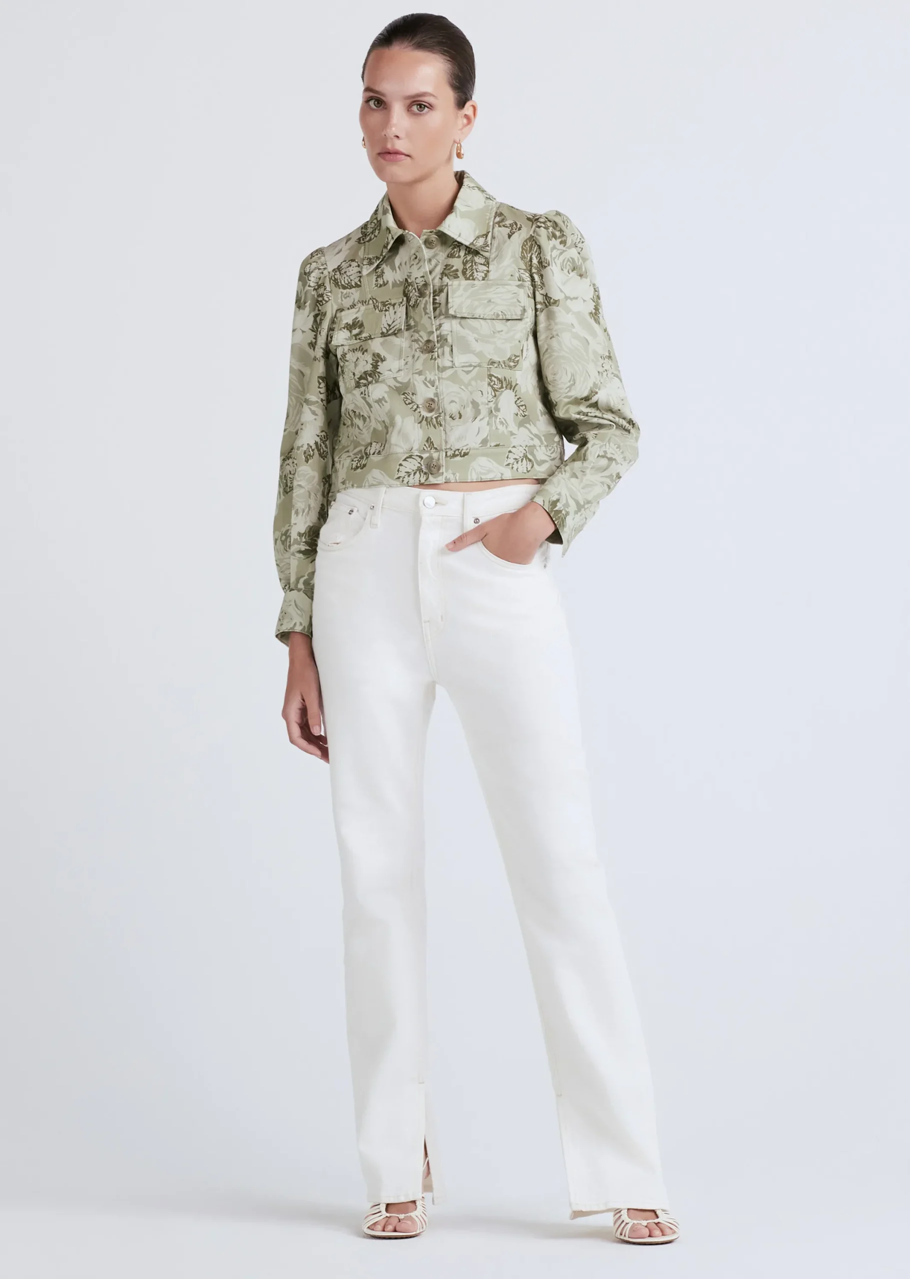 Derek Lam -Chloe Puff Sleeve Utility Jacket Ivy Multi