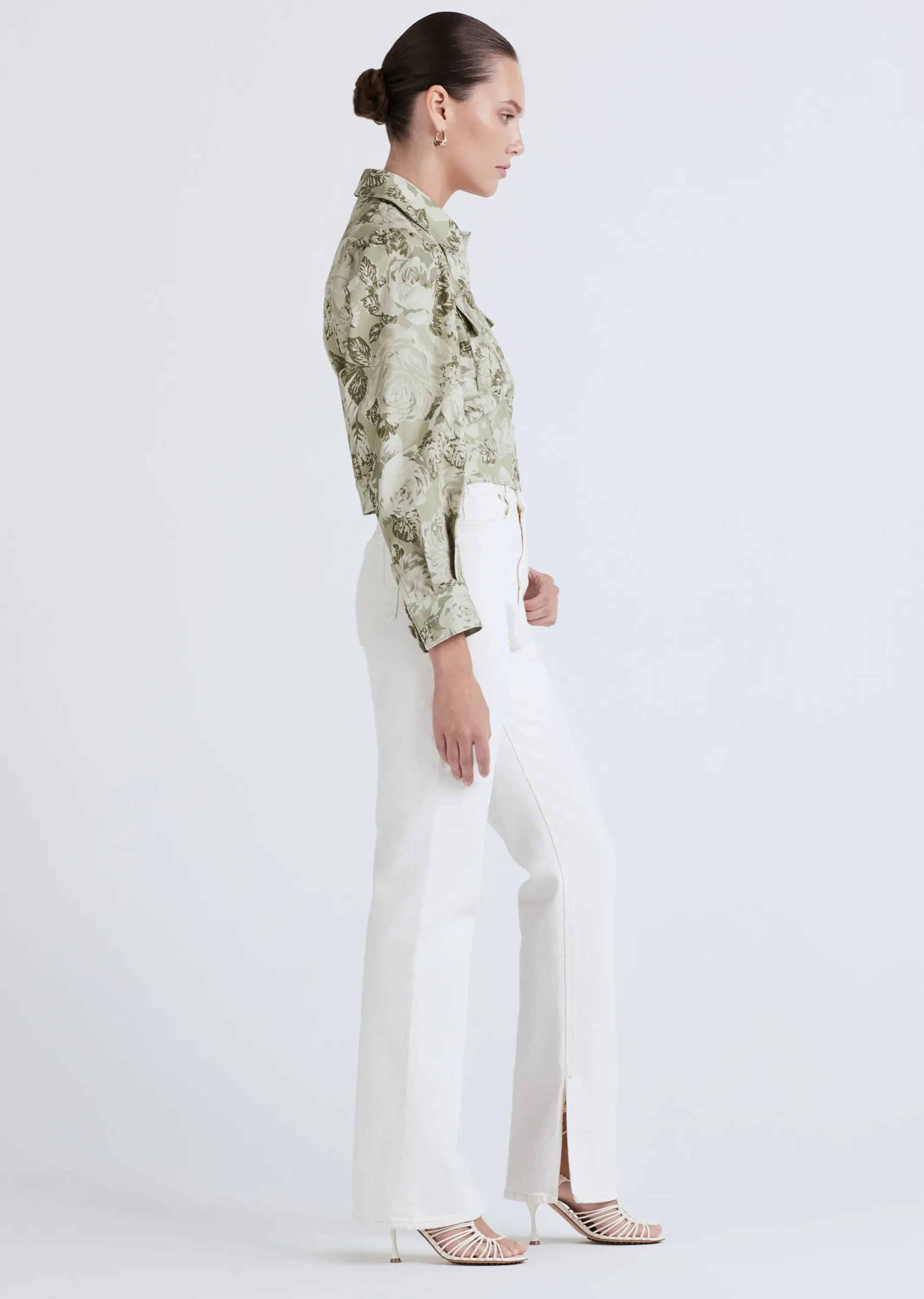 Derek Lam -Chloe Puff Sleeve Utility Jacket Ivy Multi