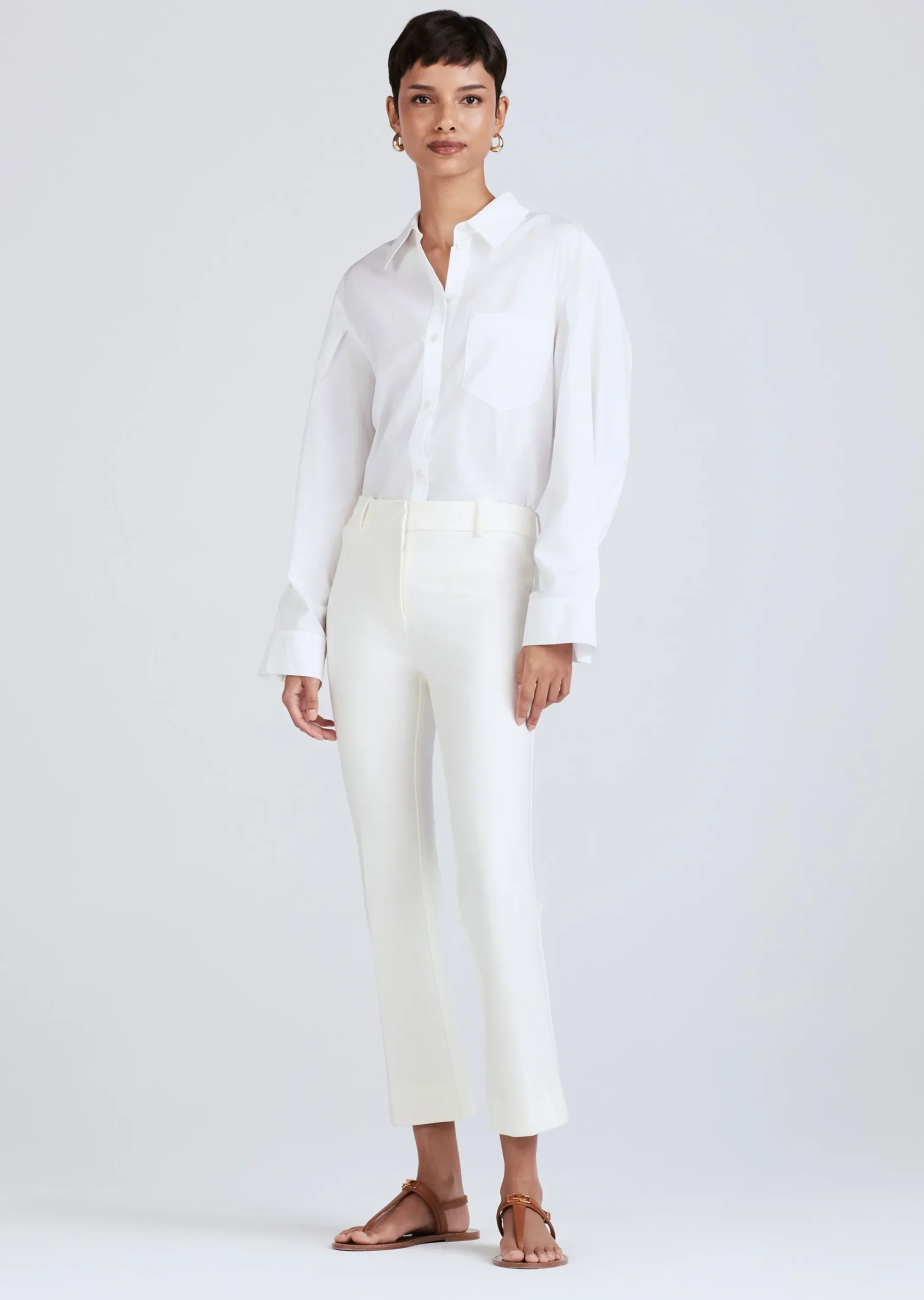 Derek Lam -Crosby Crop Flare Trouser Soft White