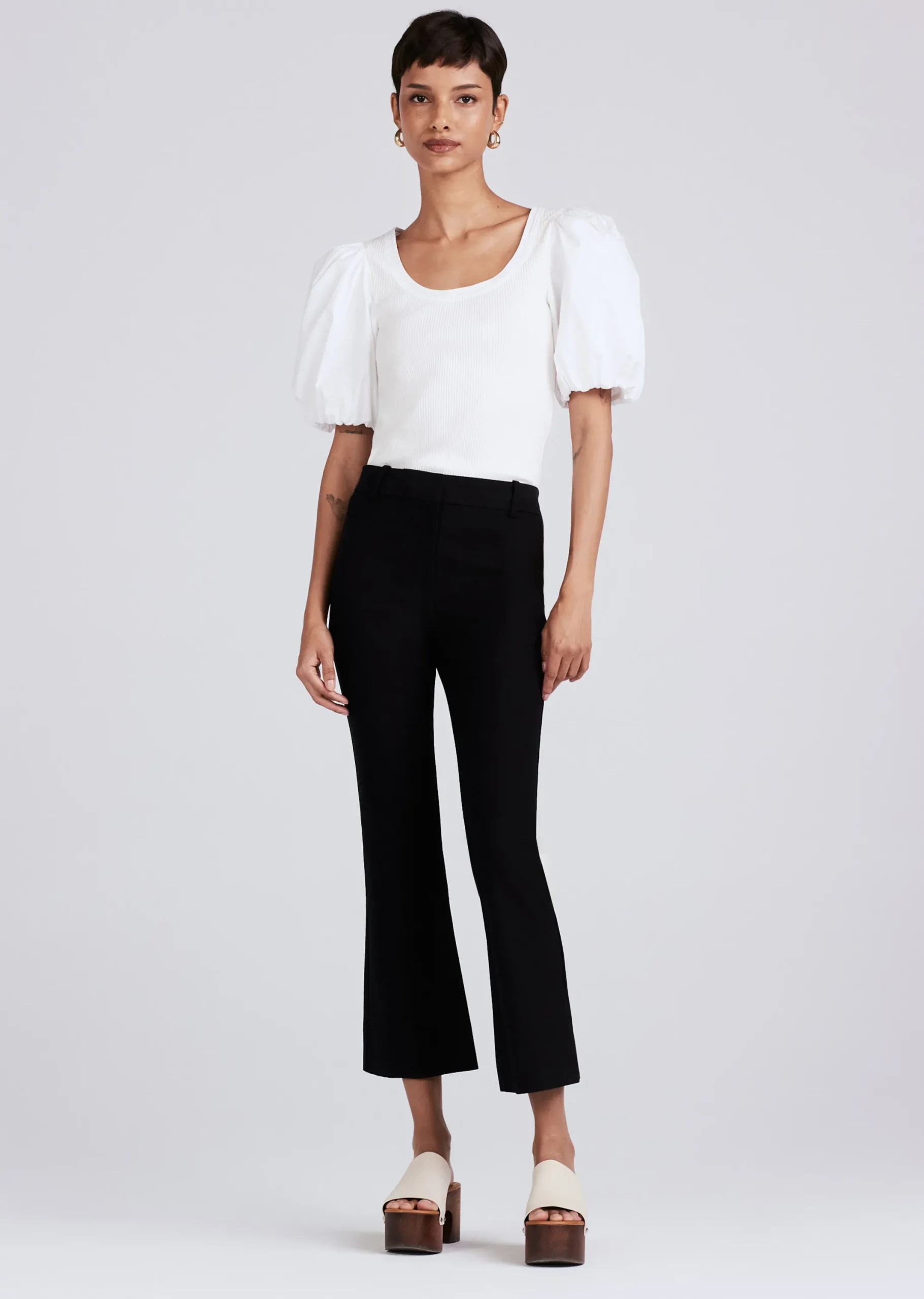 Derek Lam -Crosby Crop Flare Trouser Black