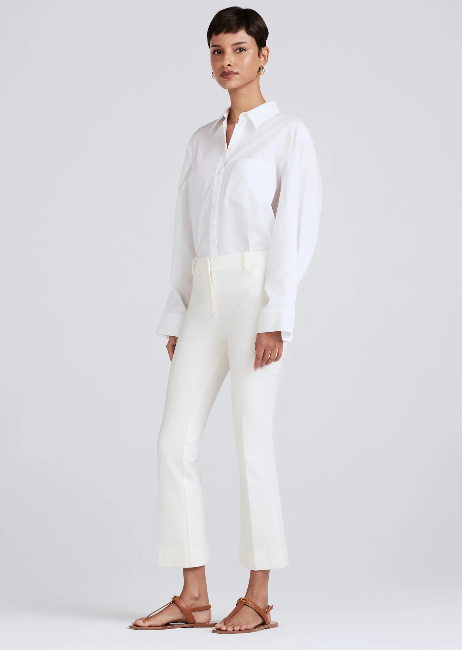 Derek Lam -Crosby Crop Flare Trouser Soft White