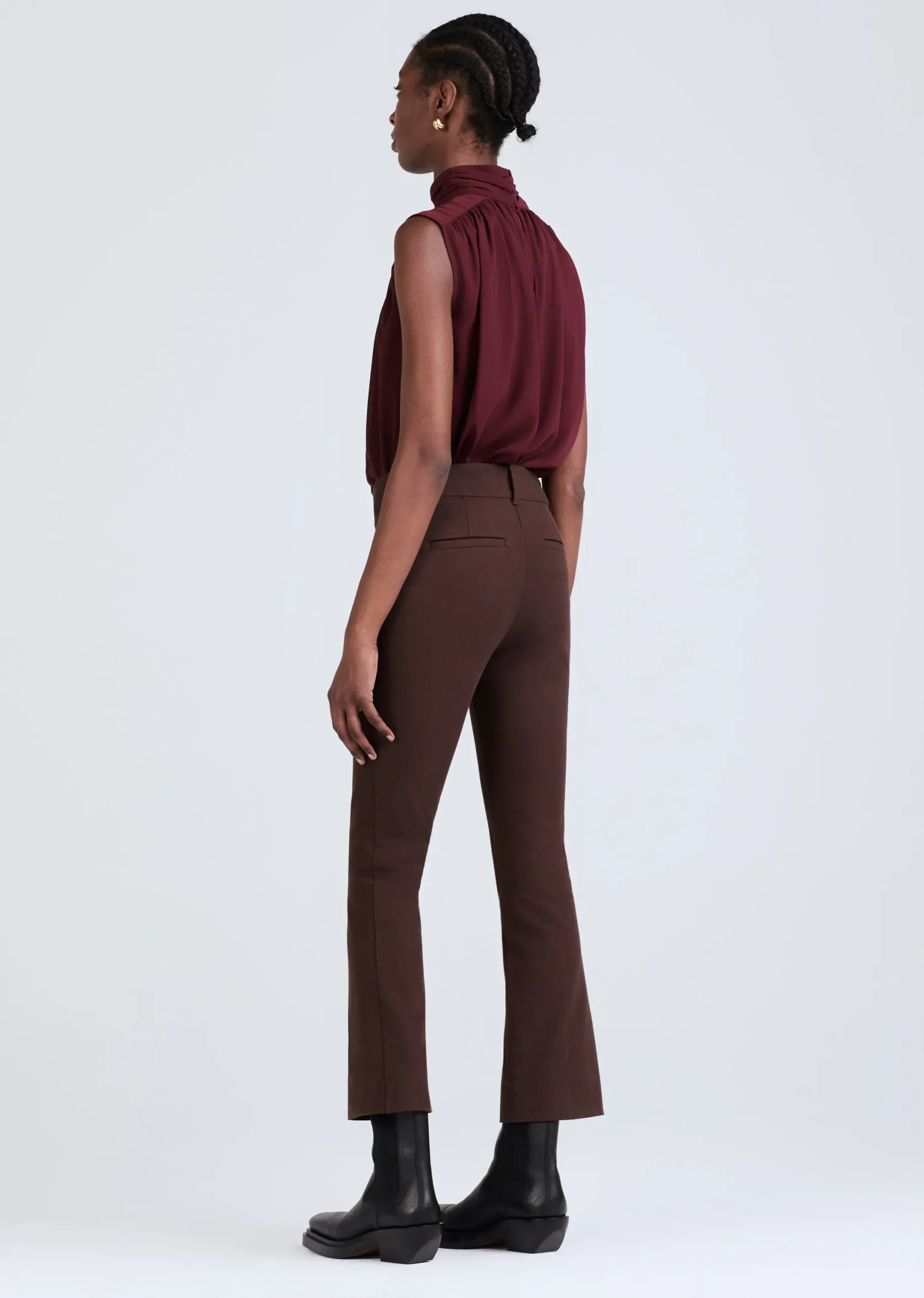 Derek Lam -Crosby Crop Flare Trouser Chocolate