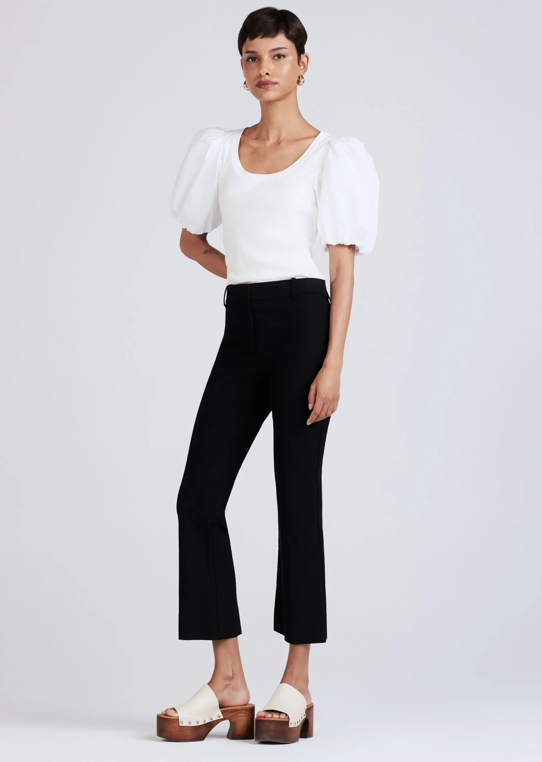 Derek Lam -Crosby Crop Flare Trouser Black