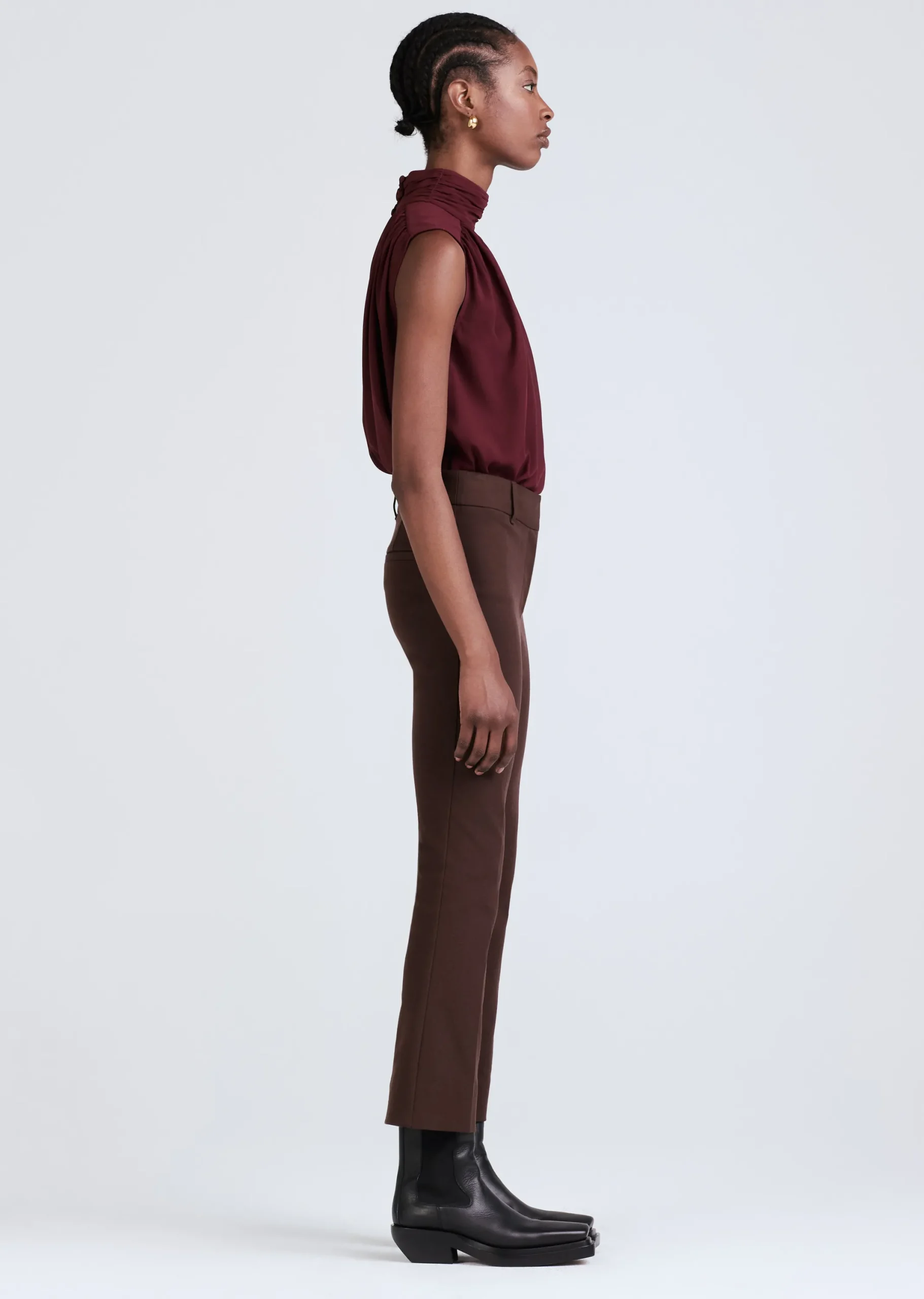 Derek Lam -Crosby Crop Flare Trouser Chocolate