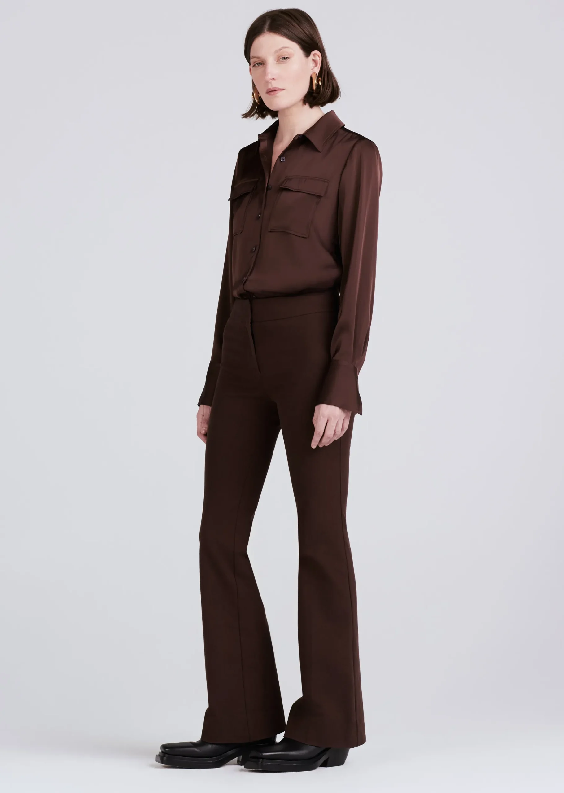 Derek Lam -Crosby Flare Trouser Chocolate