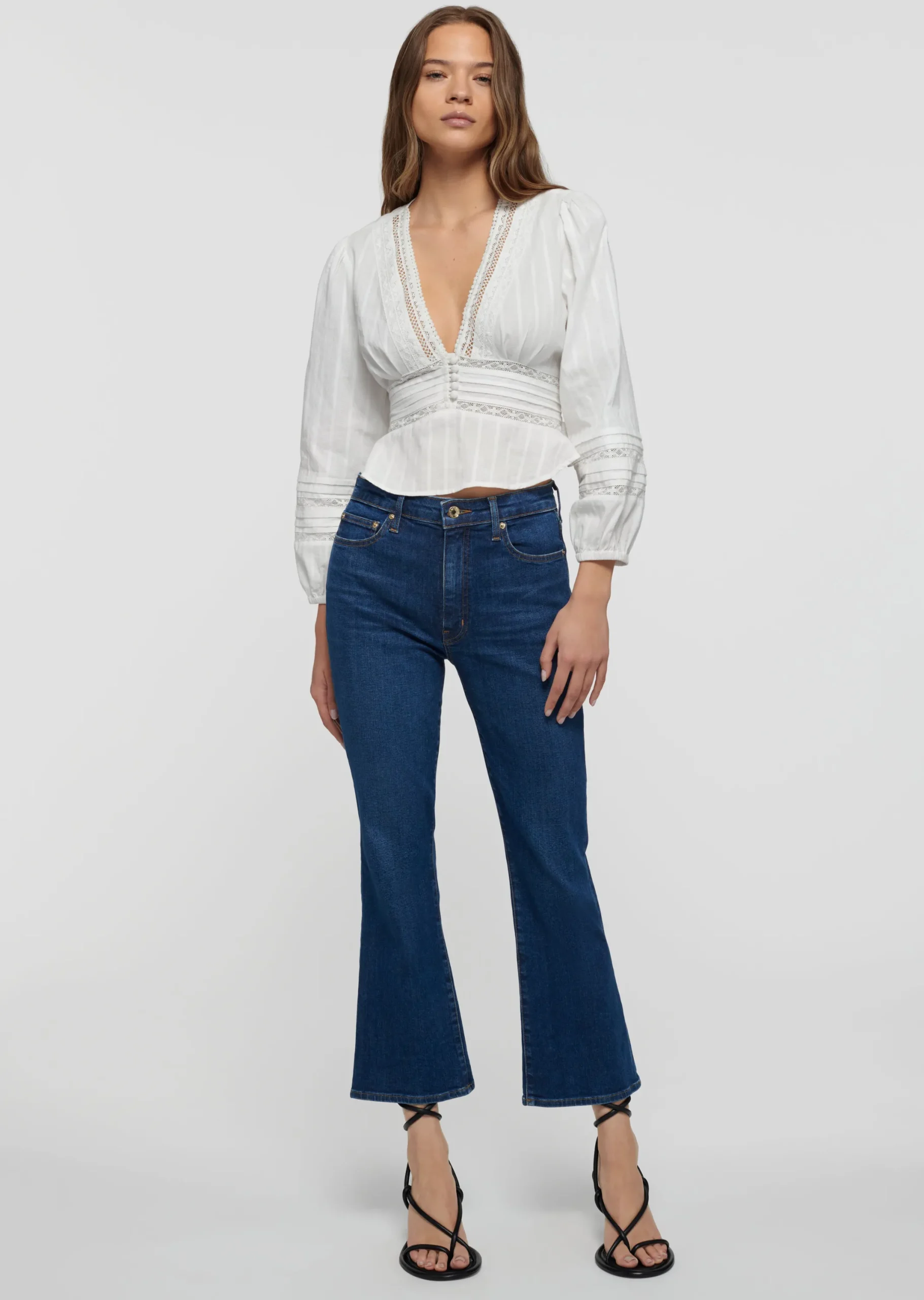 Derek Lam -Crosby High Rise Crop Flare Jeans Bleecker