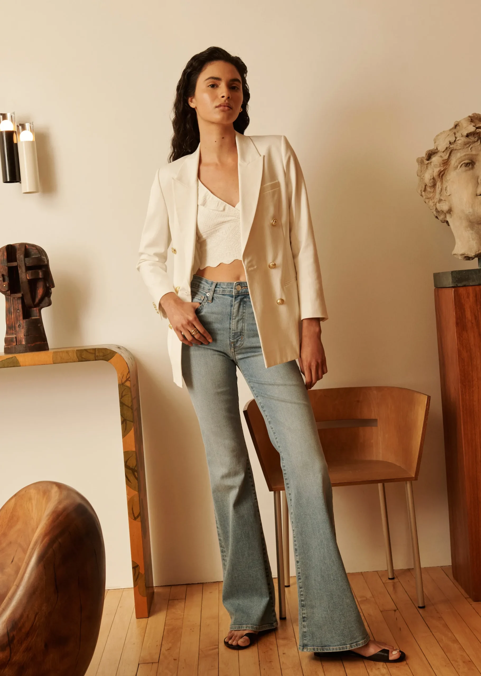Derek Lam -Crosby High Rise Flare Jeans Chatham Light