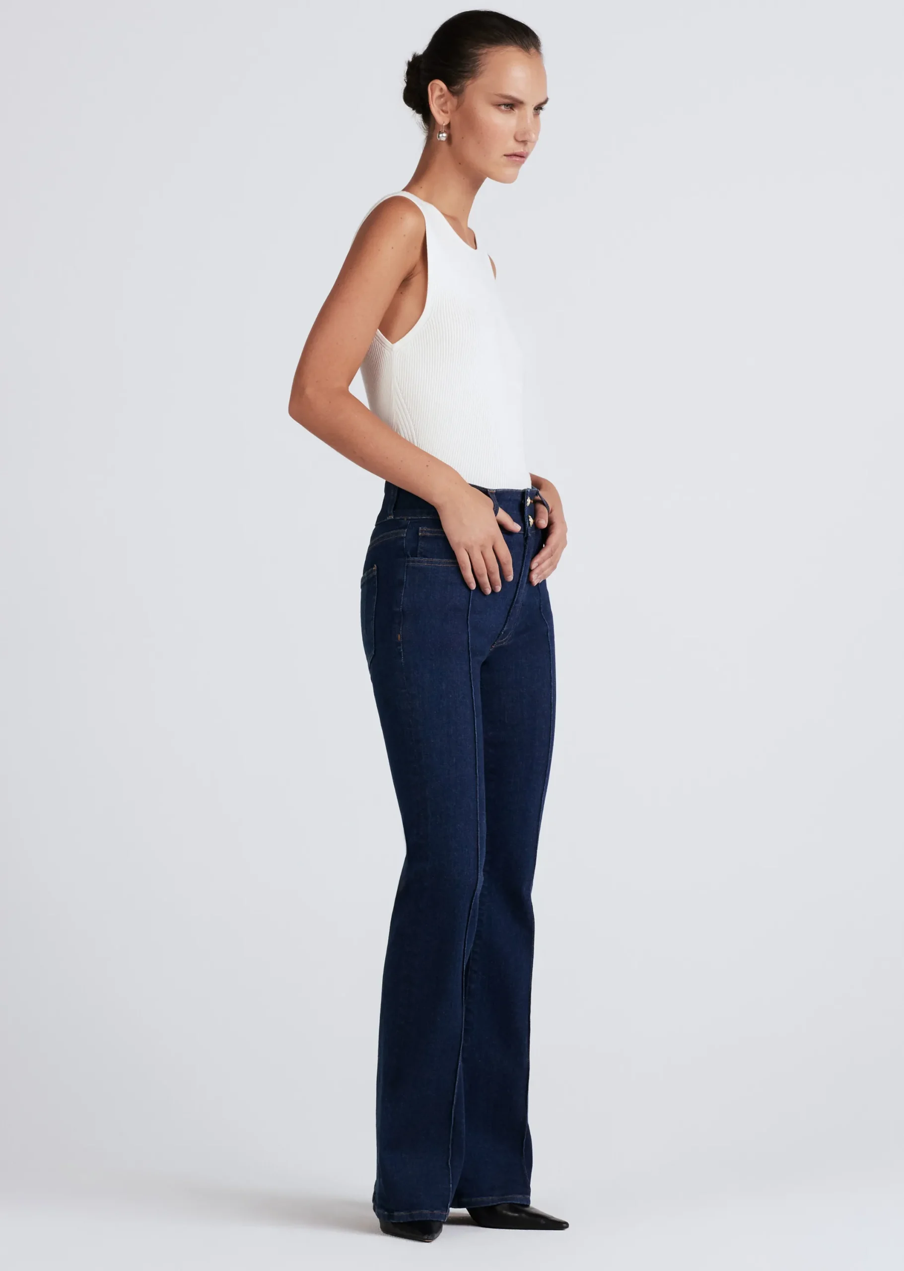 Derek Lam -Crosby High Rise Flare W/ Pintuck Madison