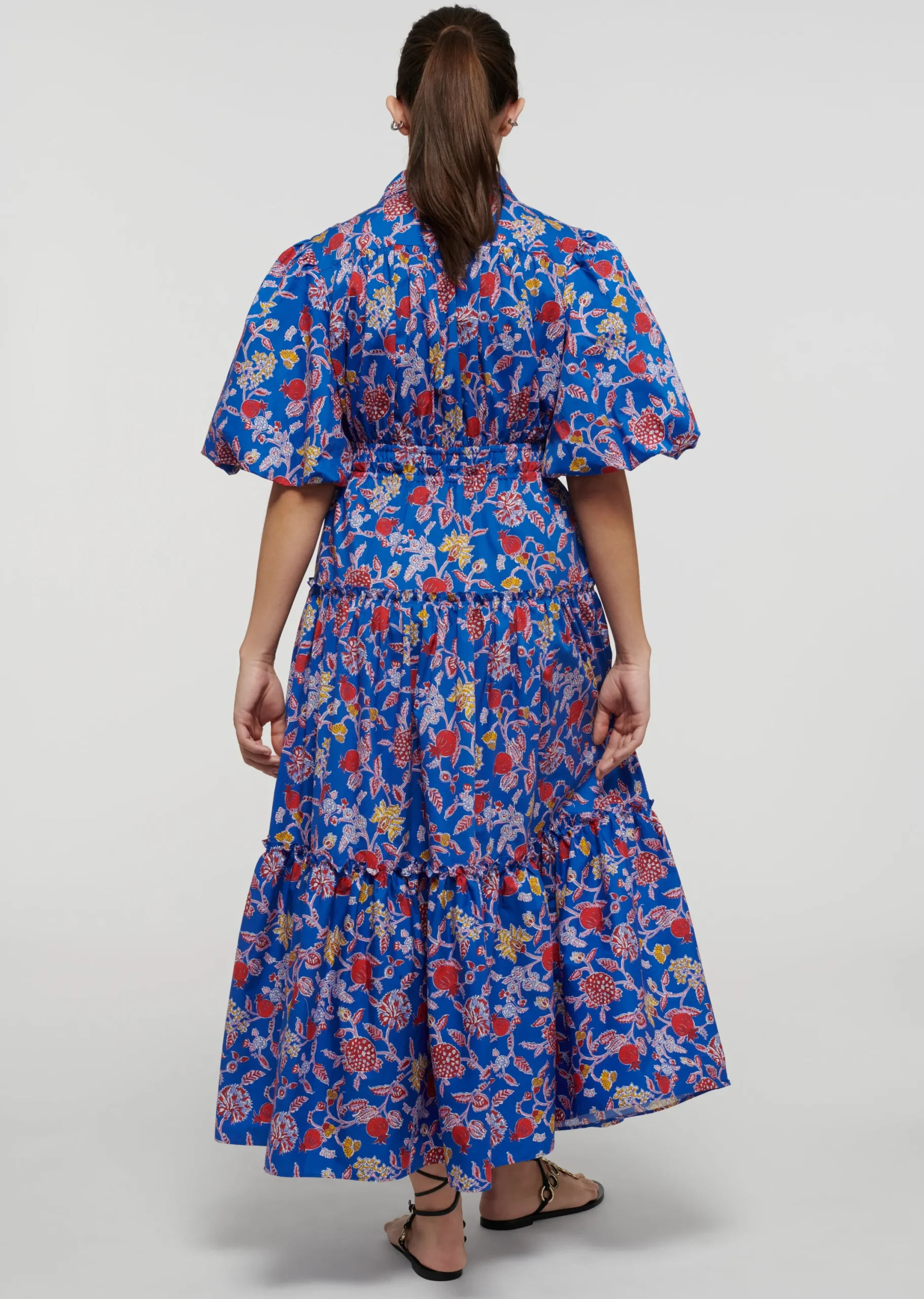 Derek Lam -Dahlia Balloon Sleeve Shirt Dress Blue Multi