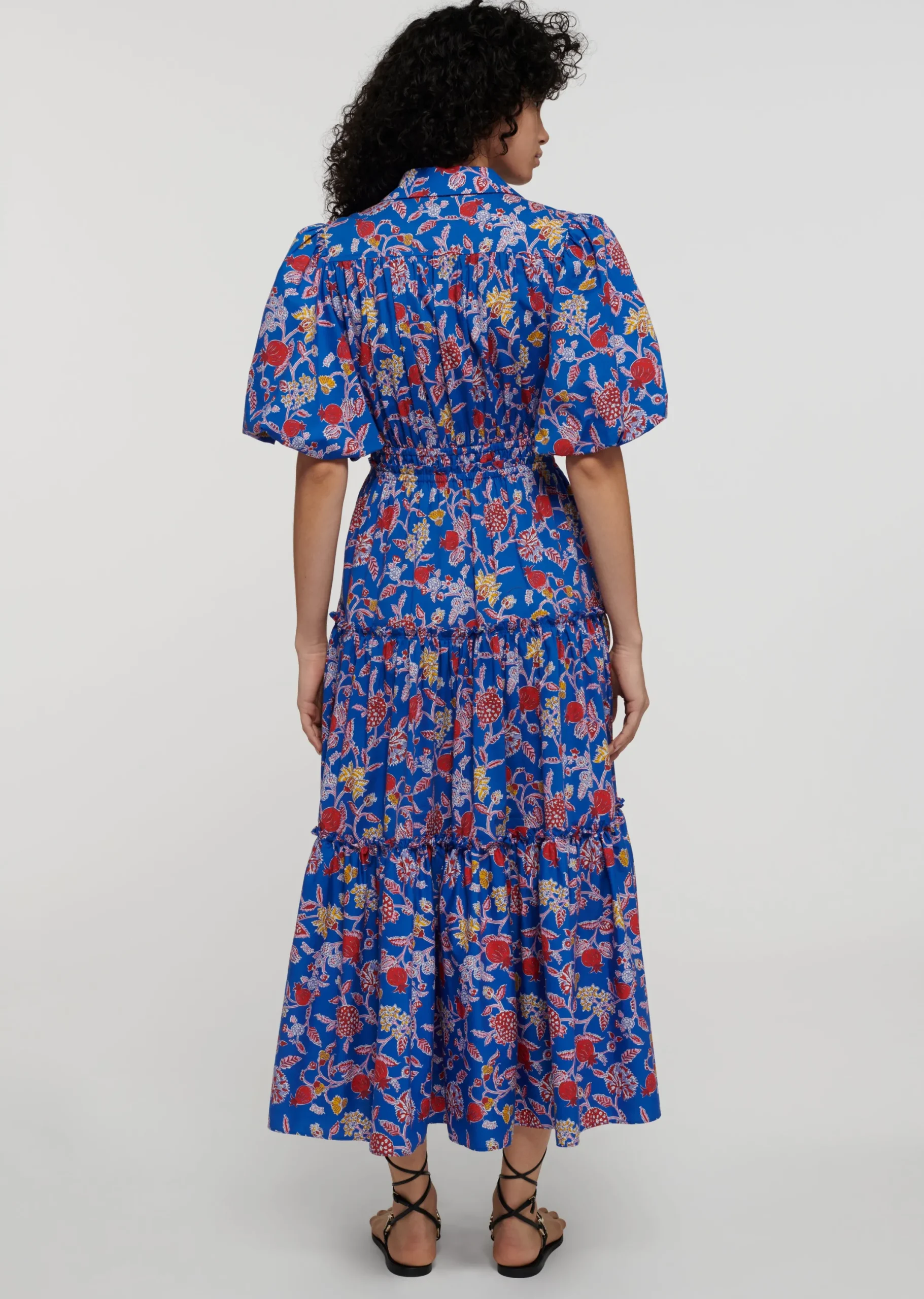 Derek Lam -Dahlia Balloon Sleeve Shirt Dress Blue Multi