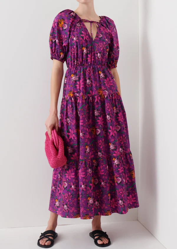 Derek Lam -Dallas Puff Sleeve Dress Purple Multi