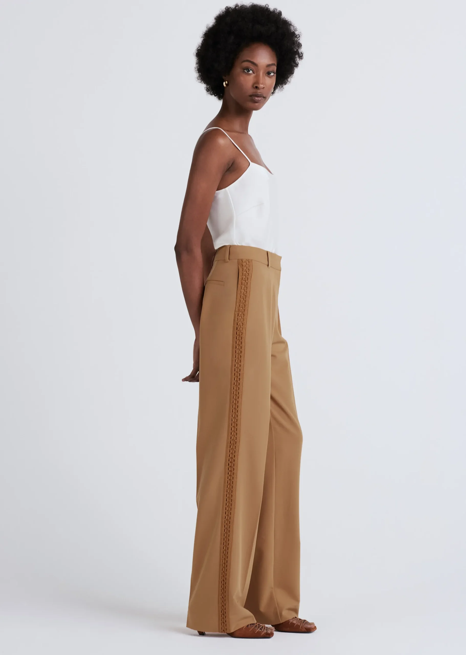 Derek Lam -Delta Wide Leg Trousers Mocha