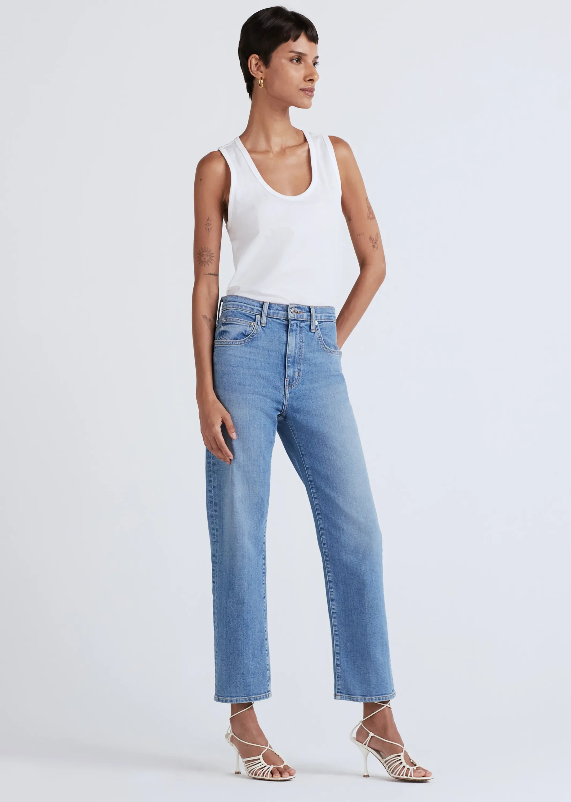 Derek Lam -Drew High Rise Crop Straight Greenwich