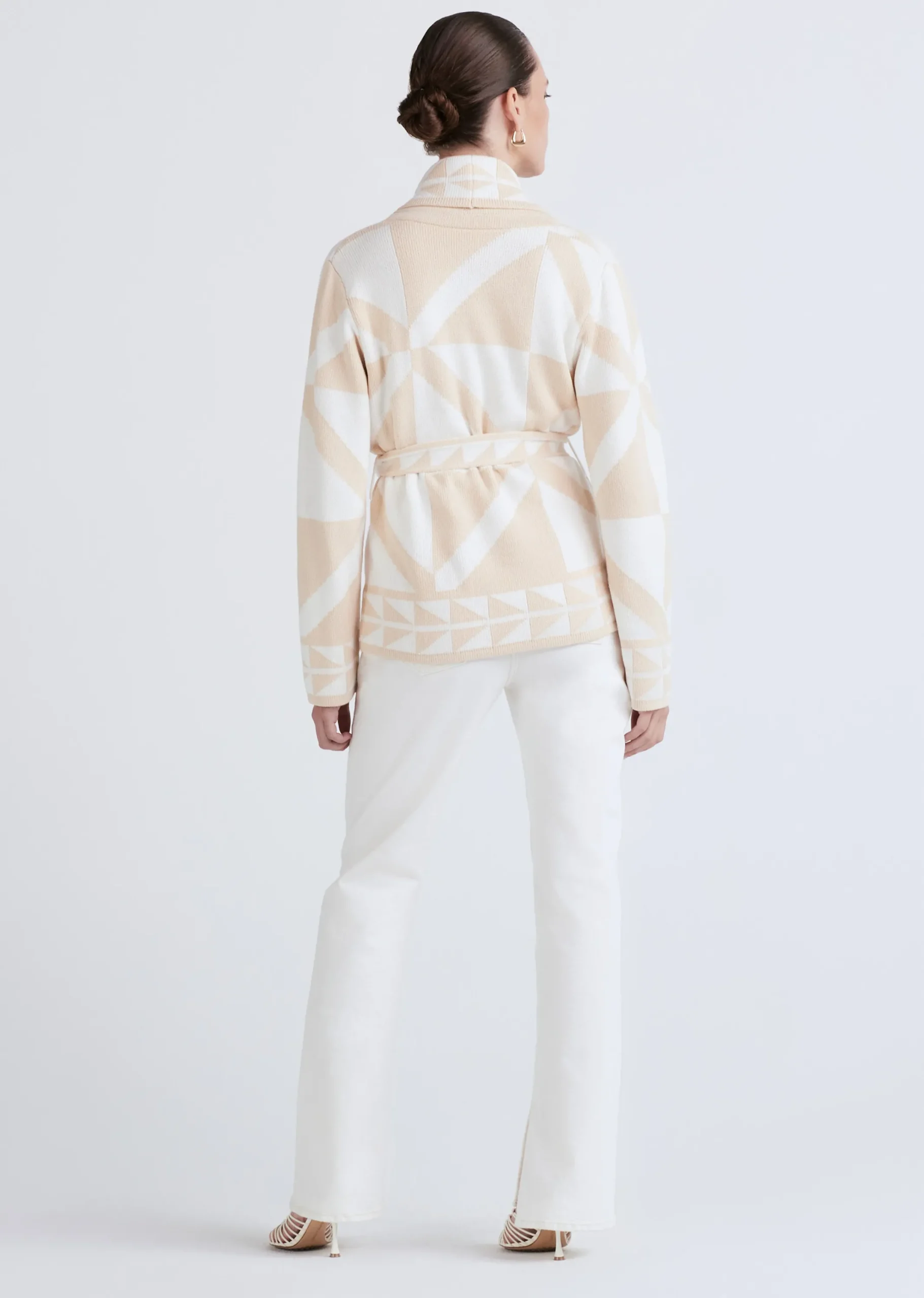 Derek Lam -Elowen Shawl Collar Cardigan Ecru-Ivory