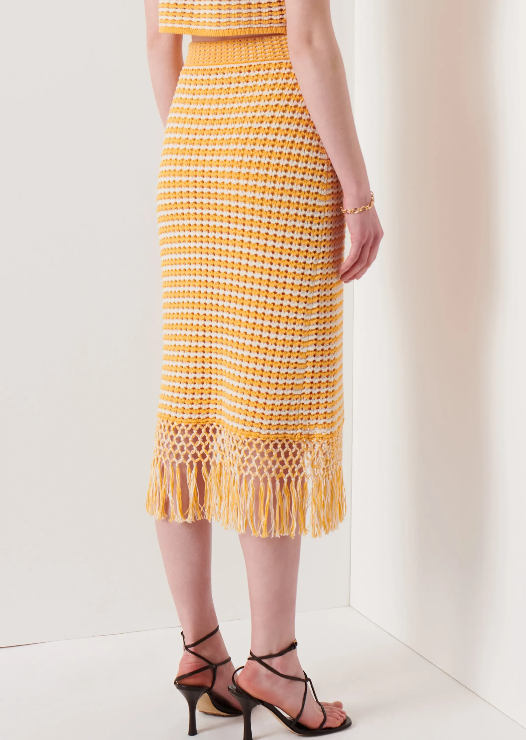 Derek Lam -Emerie Fringe Skirt Golden Orange