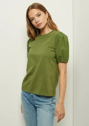 Derek Lam -Eva Puff Sleeve T-Shirt Fatigue