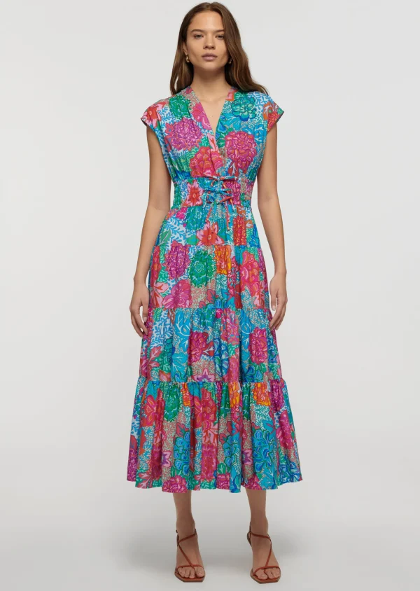 Derek Lam -Fatima A-Line Dress Blue Multi