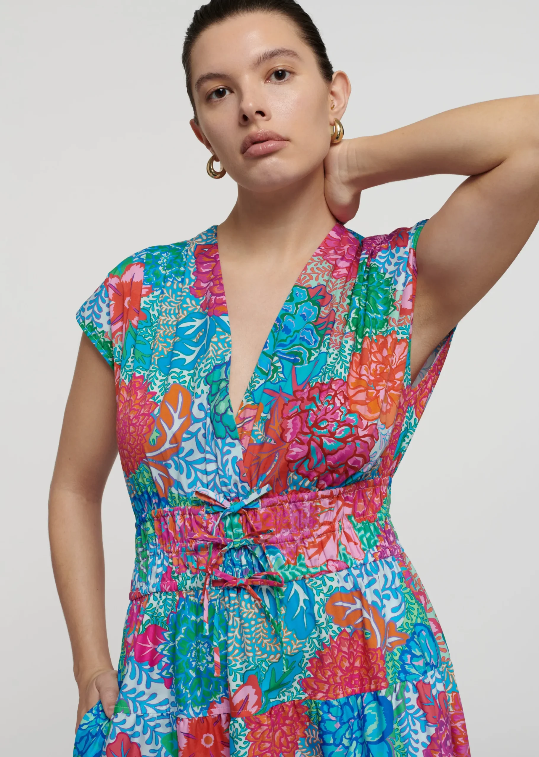 Derek Lam -Fatima A-Line Dress Blue Multi