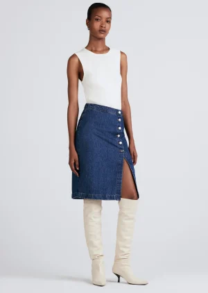 Derek Lam -Felicity High Rise Midi Skirt Bedford Dark