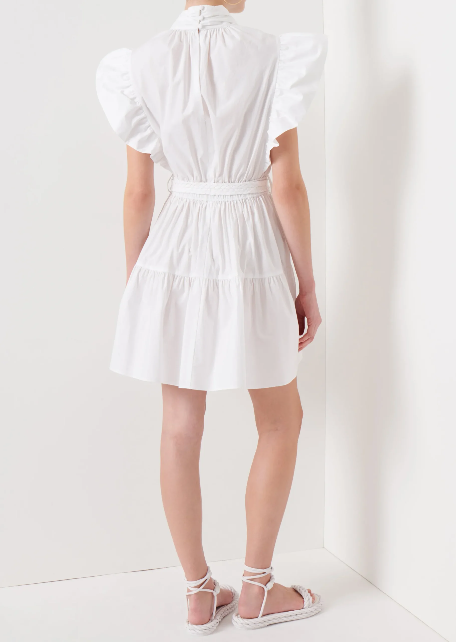 Derek Lam -Finn Ruffle Wrap Dress White