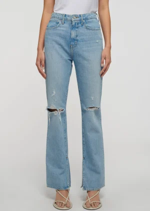 Derek Lam -Frankie Ultra High Rise Straight Leg Jeans Distressed Bowery