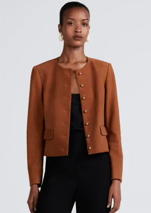 Derek Lam -Freddie Collarless Jacket Cognac