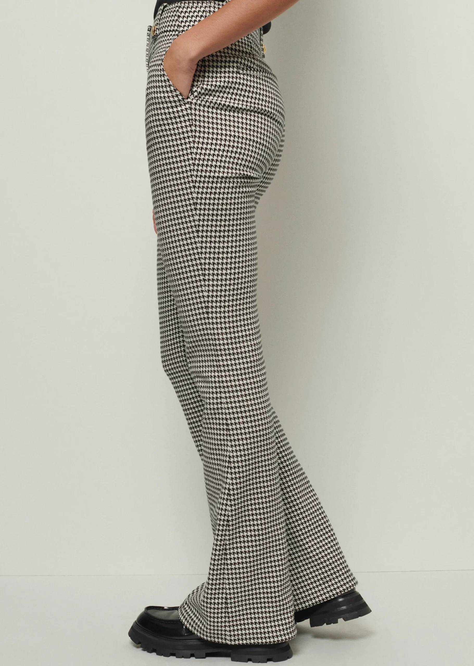 Derek Lam -Holland Utility Flared Pants Ivory-Black