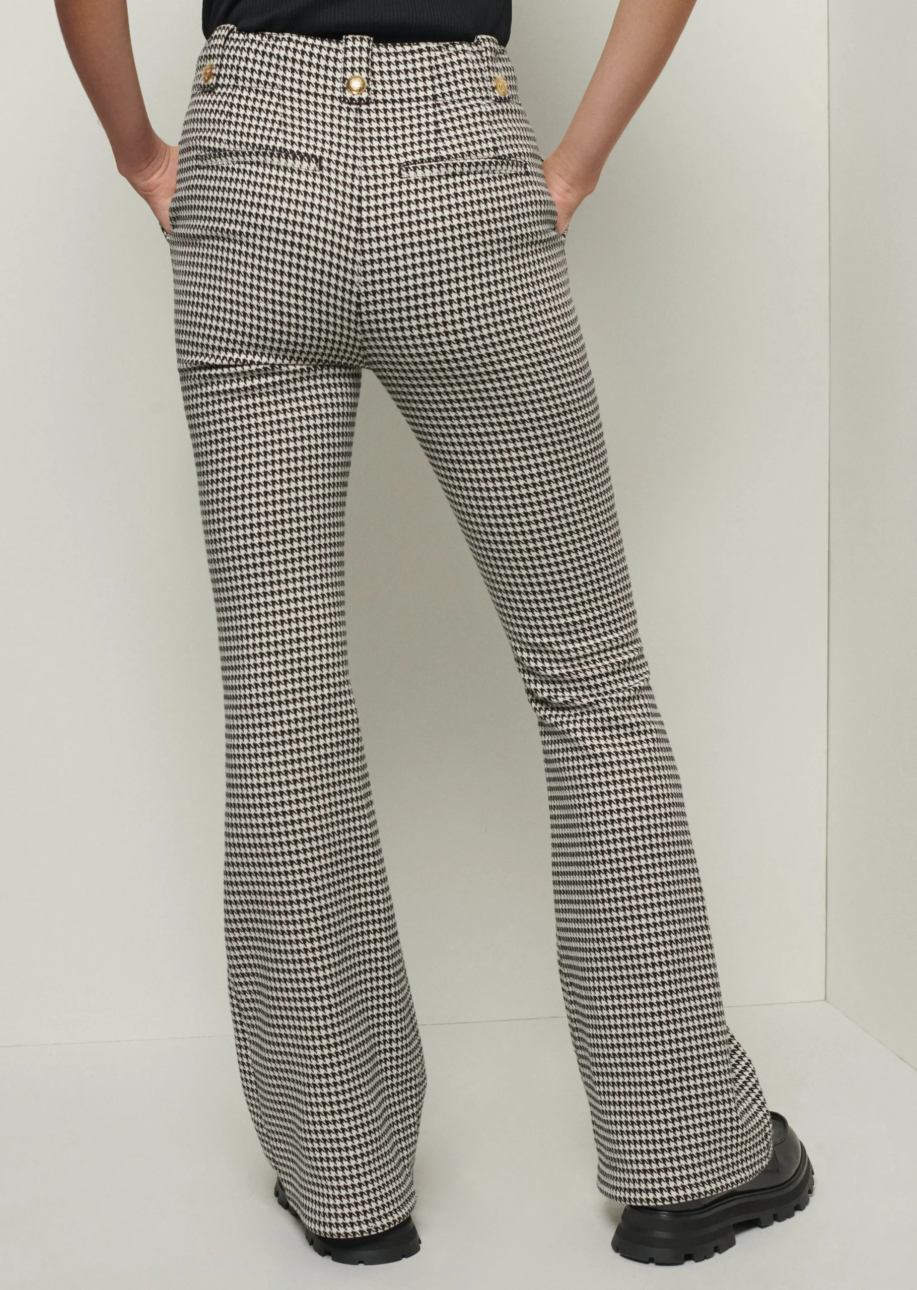 Derek Lam -Holland Utility Flared Pants Ivory-Black